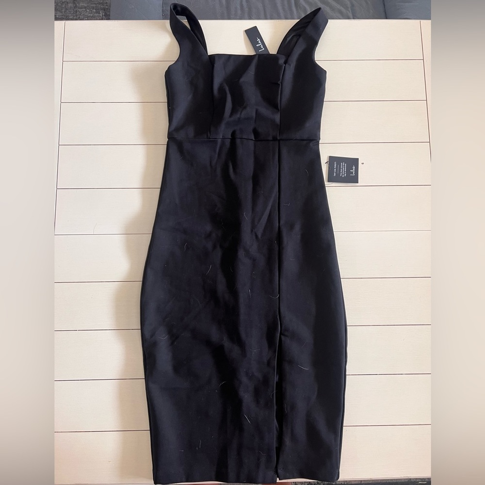 Lulu’s: Baby, You're The One Black Sleeveless Bodycon Midi Dress